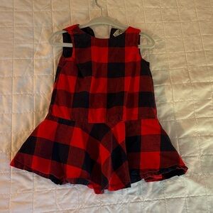 OshKosh B'gosh Red and Black Plaid Kids Casual Dress